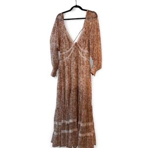🌾 Free People Floral Boho Maxi Dress – Size M 🌾